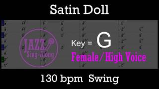 Satin Doll - with Intro + Lyrics in G (Female) - Jazz Sing-Along