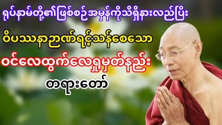 ဝိပဿနာဉာဏ်ရင့်သန်စေသောရှုမှတ်နည်းတရားတော်(ပါမောက္ခချုပ်ဆရာတော်)