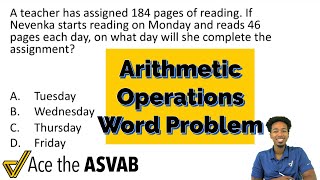 ASVAB Arithmetic Reasoning - Arithmetic Operations Word Problem (Video Solution)