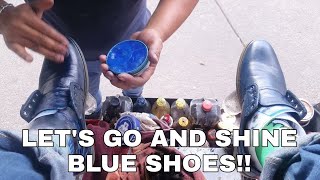 S5E80 ⚠️One bye One ⚠️blue shoes #ASMR #shoeshine #faustoarizmendi