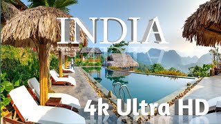 India 4K - Scenic Relaxation Film With flute Relaxation deep, Sleep Meditation Music|India Places 🌅