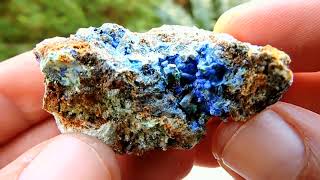 Linarite crystals mineral specimen from the King Arthur mine in Kirki Greece