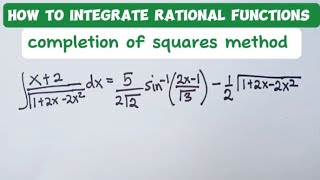 How to integrate rational functions, completing of squares