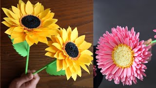 2 Easy DIY Paper Flowers | Beautiful & Simple Flower Making Tutorials🌻🌻🌸🌸