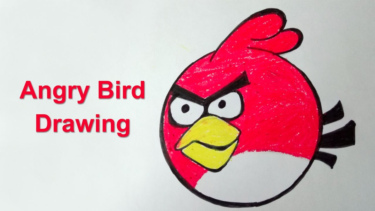 How To Draw Angry Bird | Easy Angry Bird Drawing Tutorial For Children ...