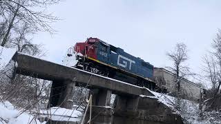 GTW GP38 over 1915 Milwaukee Road Concrete Bridge