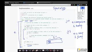 Space and time complexity | Selection Sort | Appliedcourse