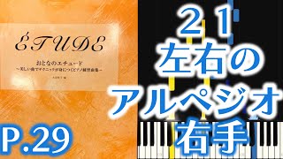 【右手】グルリット「初歩のための小練習曲op.187」より52番（おとなのエチュード p.29「21.左右のアルペジオ」）指番号付き！【ピアノ練習】