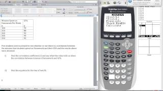 Finding The Correlation Coefficient and Line of Best Fit Using the TI 84