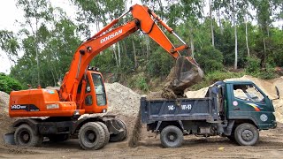 Máy Xúc DOOSAN SOLAR 140W Múc Đất, Xe Ô Tô Tải Ben Nhỏ TMT Chở Đất | Excavator Truck | TienTube TV