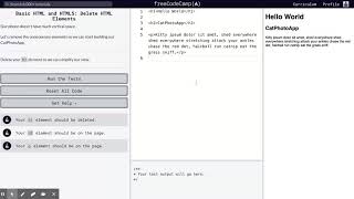 Learn Basic HTML and HTML5: Delete HTML Elements | freeCodeCamp.org 07