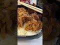 lunch fried chicken w garlic and onion sauce rice bowl shorts