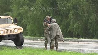 09-11-2024 Morgan city, LA  - Louisiana national gaurd truck slides off road \u0026 rolls over