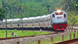 KOMPILASI KERETA API SIANG BERJALAN NGEBUT DI SPOT BARAT STASIUN TAMBAK