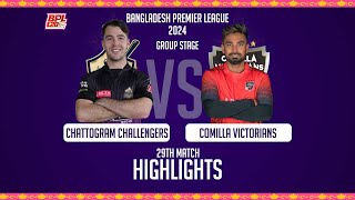 Chattogram Challengers vs Comilla Victorians || Highlights || 29th Match || Season 10 || BPL 2024