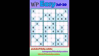 The Washington Post Daily #Sudoku 2025-07-20 Easy #puzzle #games #education #braingames