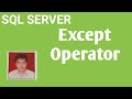 EXCEPT Operator In Sql