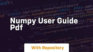 numpy user guide pdf