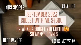 BUDGET WITH ME:September 2023 | Family of 4 $4600 | Budgeting when you have zero motivation 😭