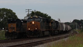 7/15/22 Northbound CSX train M502 passes a tied down CSX 4027 in Princeton IN!