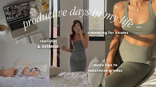 STUDY VLOG 📖 cramming for exams, productive & realistic days in my life, study with me + study tips