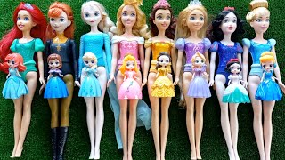 ASMR Most Popular Disney Princess Mattel Dolls / lots of colorful rainbow Dresses | unpacking toys