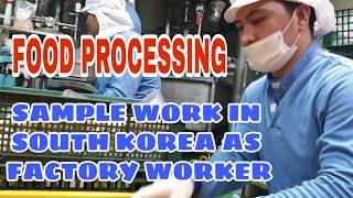 SAMPLE WORK IN SOUTH KOREA AS A FACTORY WORKER | FOOD PROCESSING