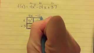 Standard to Vertex Form: Box Method