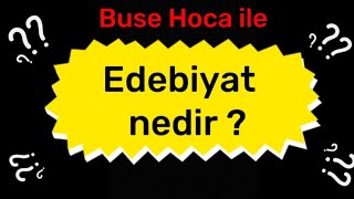 Edebiyat nedir? - detaylı ve nokta atışı!