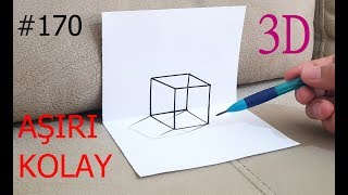 ÇOK BASİT 3D ÇİZİM /İLÜZYON ÇİZİMLERİ (VERY EASY 3D DRAWING) #170