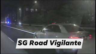 20feb2021 cyclist up tow truck stopped by traffic police officer for cycling on the expressway