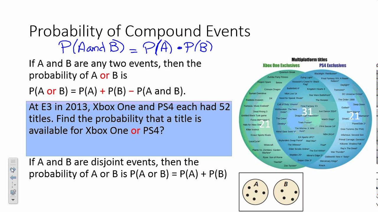 Probability Of Disjoint And Overlapping Events - YouTube