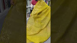 #Golden colour Jamdani halfsilk saree,🍎🍎