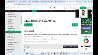 2) While Loop, break, Continue and Type Casting in java