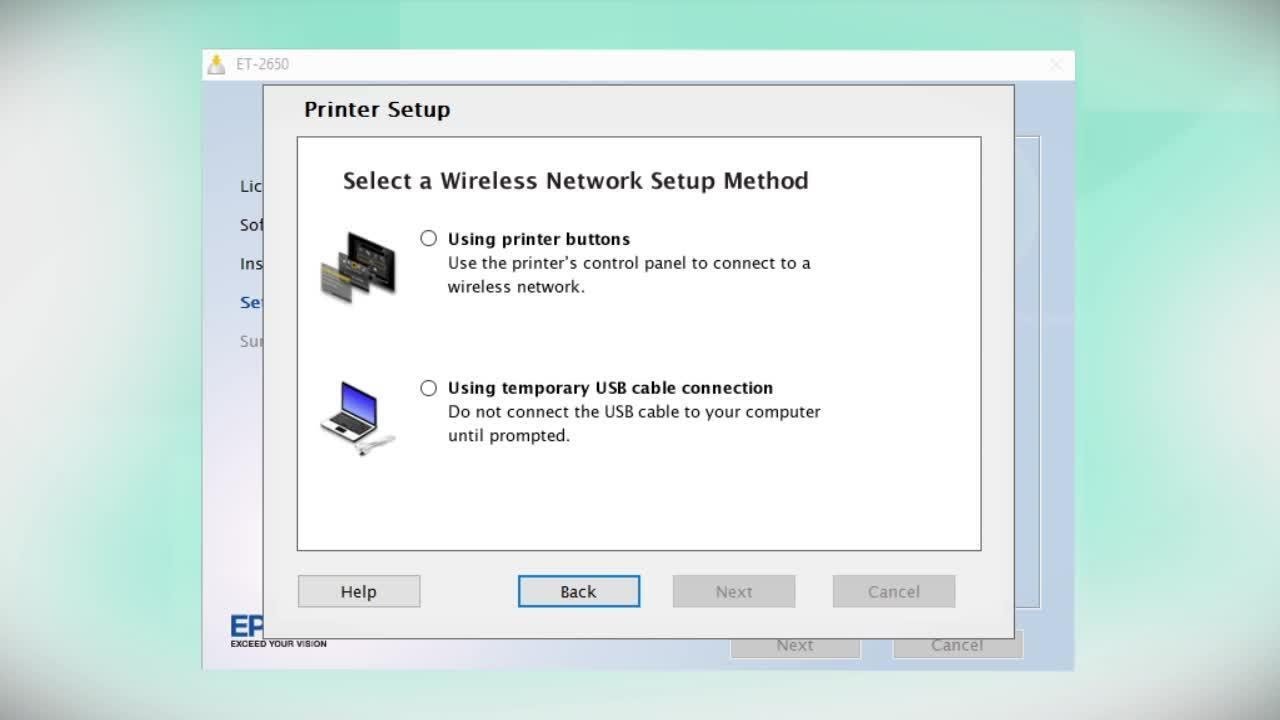 Epson EcoTank ET-2650 | Wireless Setup Using The Printer’s Buttons ...