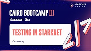 Cairo Bootcamp III: Session Six - Testing in Starknet