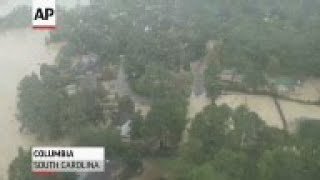 Raw: Aerial Tour Shows S.C. Flooding Damage