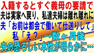 【スカッとする話】入籍するとすぐ義母の要請で夫は実家へ戻り、私達夫婦は離れ離れに。夫「お前は都会で働いて仕送りして」私「え？」→数ヶ月後、夫の恐ろしい本性が明らかに…