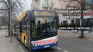 LINIA 6 | KOPERNIK DWORZEC PKS | KM GŁOGÓW | SOLARIS URBINO 12 IV ELECTRIC #724