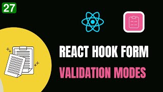 #27 REACT HOOK FORM 📝 - VALIDATION MODES #codewithaswin #yt #reactjs #reacthookform #validation