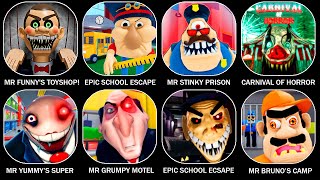 ESCAPE MR FUNNY'S TOYSHOP!, EPIC SCHOOL ESCAPE, MR STINKY PRISON, ESCAPE THE CARNIVAL OF HORROR OBBY