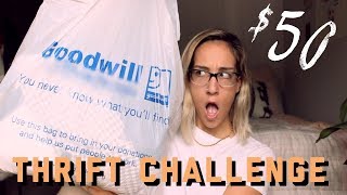 $50 THRIFT CHALLENGE  | try on thrift haul