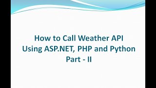 Call Weather API using PHP Client - Part II