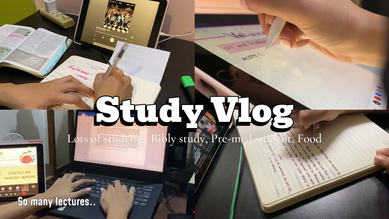 COLLEGE STUDY VLOG📖 1st-year Pre-med Student, Bible Study, Productive ...