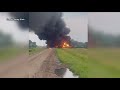 Fiery train derailment in North Dakota