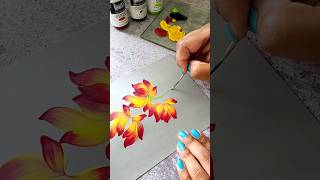 🟡💫 VIBRANT Brush Strokes Acryluc Painting FLOWERS#shorts #easy