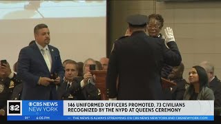 146 uniformed NYPD officers promoted at ceremony in Queens