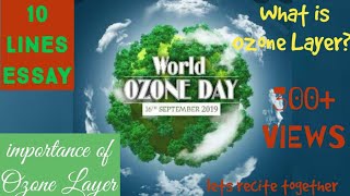 World Ozone Day 2021| 10 Lines Speech on Ozone Day| Easy Lines on Ozone Day| World Ozone Day Essay