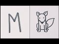 Fox drawing / How to draw a Fox from letter M / Easy drawing step by step