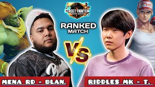 SF6 ▰ Mena RD ( Blanka ) VS Riddles MK ( Terry ) ▰ High Level Gameplay